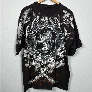 Y2K‎ POL Black Graphic Men's Shirt